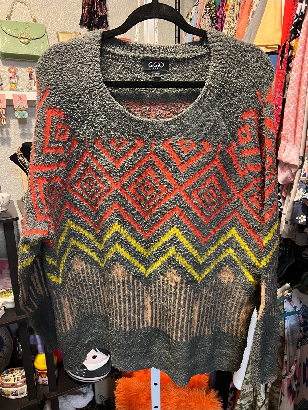 Gigio Ultra Soft Olive Knit Crewneck Sweater